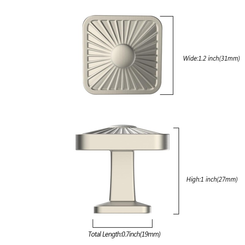 Asidrama 10 Pack Brushed Satin Nickel Kitchen Cabinet Knobs, Cabinet