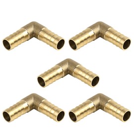 sourcing map 12 mm Hose Barb Elbow 90 Degree Brass Fitting for Air Water Oil Pack of 5
