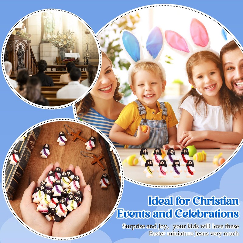 Bememo 100 Pcs Little Jesus Figures Jesus Loves You Original
