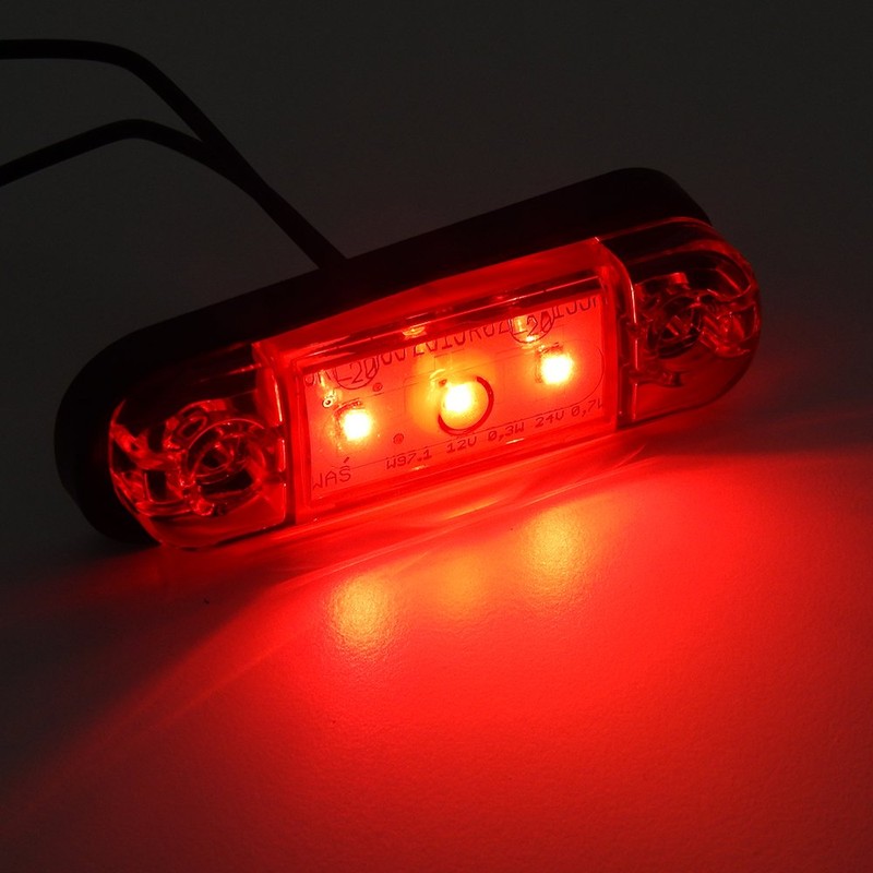 Set of Outline Marker Lamp Red 12 V/24 V Side
