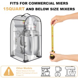 Commercial Food Mixer Cover,For Commercial Mixers 15QT and under,High Density Waterproof and Dustproof Mixer Clear PVC Cover（only cover）.