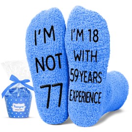 HAPPYPOP 77th Years Old Birthday Gifts - Socks for Elderly in Their 77s, Gift Ideas for 77 Year Old Man