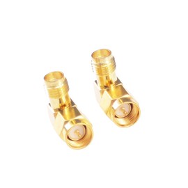 RFaha 5pcs SMA Male to SMA Female Right Angle 90 Degree RF Coaxial Coax Adapter for Antenna(F96-5)