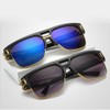 Retro Pilot Sunglasses Square Flat Top Luxurious Glasses Golden Metal