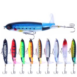 JasCherry Lifelike Fishing Lures Kit, 3D Eyes Fish Lures Hook Baits, Fishing Accessories Kit Set, Fish Jigs for Freshwater and Saltwater, 10PCS