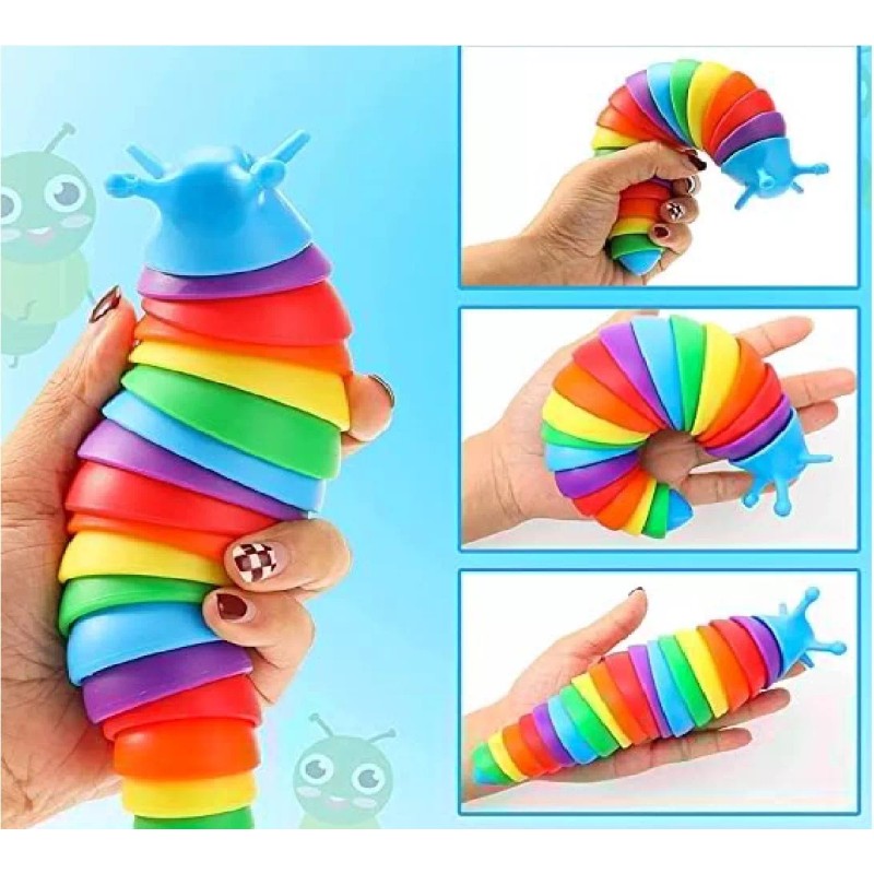KFMX Juguete Gusano Babosa Antiestrés Sensorial Bebe Colores
