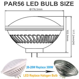 BAOMING Par 56 LED Bulb Dimmable 4000K (Neutral White) 300W Par56 Halogen Equivalent 24 Beam Angle 28W AC120V GX16D Base