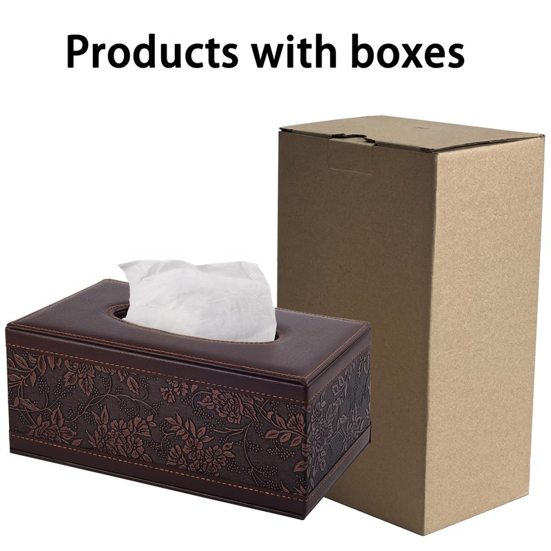 XNONE Taschentuchbox-Abdeckung, PU-Leder, rechteckiger Taschentuch-Organizer, Serviettenspender für Zuhause, Büro, Restaurant,