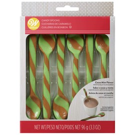 Cocoa Chocolate Mint Candy Spoons 6 Pc Wilton