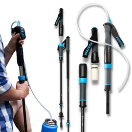 PurTrek Trek Pole Water Filtration System Set – The Worlds First Trek/Hiking Pole & 2 Stage Water Purifier Removes Unwanted Particles - Ultralight Walking Stick with Water Filter