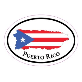 WickedGoodz Oval Puerto Rico Distressed Flag Decal - Puerto Rico Bumper Sticker - Puerto Rican Sticker