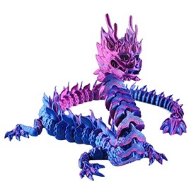3D Printed Dragon Egg Fidget Toy,3D Dragon Crystal Egg, Flexible Joints Home Decor Executive Desk Toys, Articulated Dragon, Laser Printed - Blue -Red