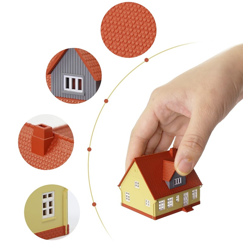 1pc N Scale 1:160 Model Village House Pre-built Building Diorama