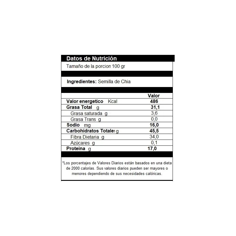 1 Kg Chia Molida Polvo Calidad Gourmet