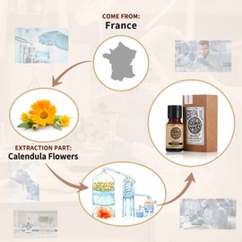 AKARZ Calendula Essential Oil Natural Organic Pure Premium Therapeutic Calendula Oils for Skin Body Hair Care,Diffuser, Candle,Soap,Making, DIY,Massage Aroma 0.34 Fl Oz (10ml)
