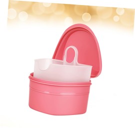 TOVINANNA Retainer 2pcs Box False Container Storage Container Bath Dentures Fake Tooth Cleaning Tablets Fake Red