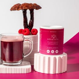 smaints Mushroom Smoothie Powder - Balance Fruit Powder with Reishi, Maitake, Rose Root, Maca, Shatavari, Inulin etc.