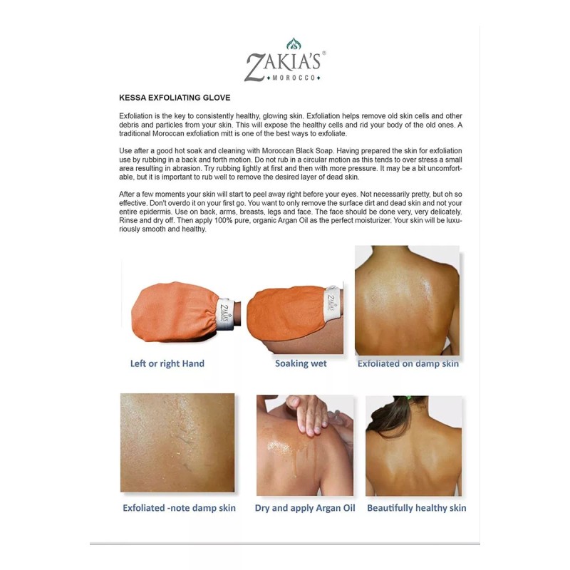 Zakias Morocco Original Kessa - Guantes Exfoliantes (2 Pieza