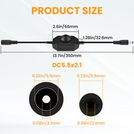 DALQUIS 4 Pcs DC12V-24V LED Strip Lights Dimmer Switch, PWM Rotary Dimmer Controller, LED Tape Dimmer Controller for Strip Lights,LED Rope Light 3528 5050 5630 2835 (Black)