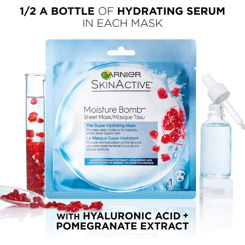 Garnier SkinActive Super Hydrating Sheet Mask, Hydrating, 1.08 Ounce