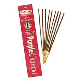 Nitiraj Natural Champa Incense Slow Burning 1hr. Sticks 10gr. 2 Pack Set Purple