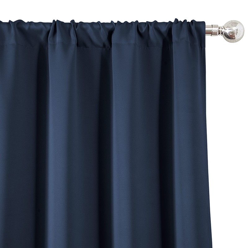 LEMOMO Navy Blue Blackout Curtains/38 x 63 Inch/Set of 2