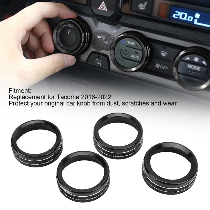 4pcs AC Switch Ring Aluminium Alloy Stylish Rustproof Center Console
