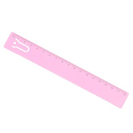 Kozelo Straight Ruler - [ 18cm ] Wave Edge Hollow Design Metric Measuring Tool for Home Classroom Office Use | Aluminum Alloy, Pink