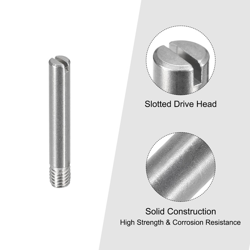 sourcing map 10Pcs M3 x 20mm Slotted Cylindrical Pin 304