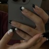 Noir Rose Handmade Nail Tips - Almond Egg / 누아르