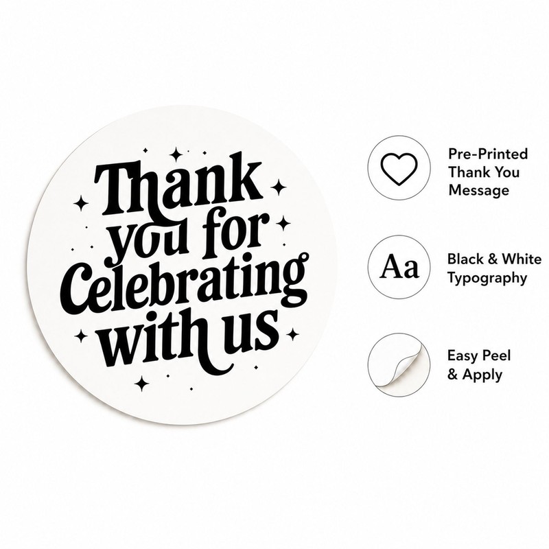 Thank You for Celebration Stickers: 120pcs Party Favor Seals