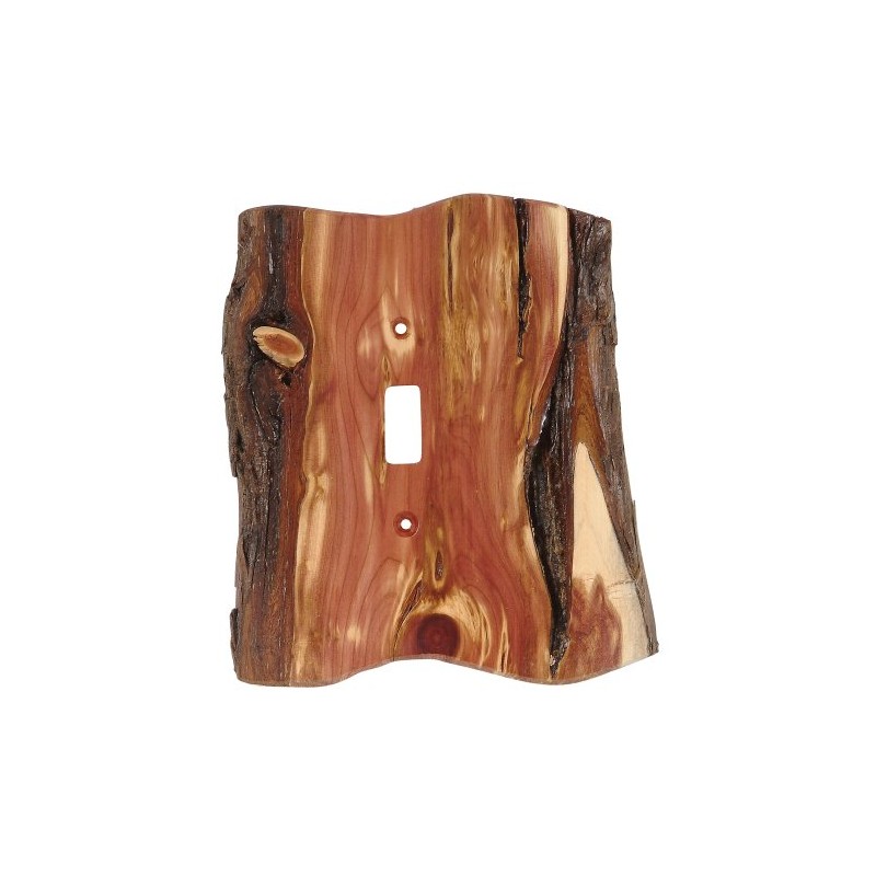 BLACK FOREST DECOR Rustic Juniper Wood Single Switch Cover –