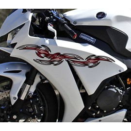 Tribal Vinyl Bike wrap, Bike Vinyl 3D Sticker, Tribal Motorcycle Decals, Racing Stripes Sticker Crotch Rocket, Full Color Bike Side Graphics (15x45)