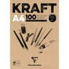 Clairefontaine 96545C Kraft Paper Pad Glued, Ideal for Dry Techniques,