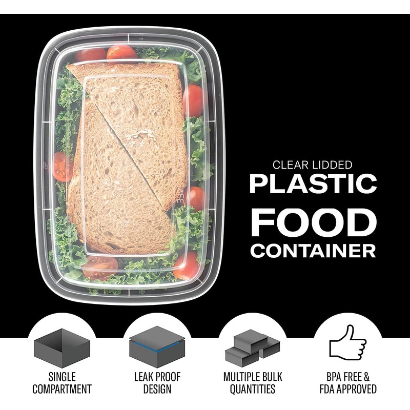 Hyper Mart [10 Pack 1 Compartment BPA Free Reusable Meal