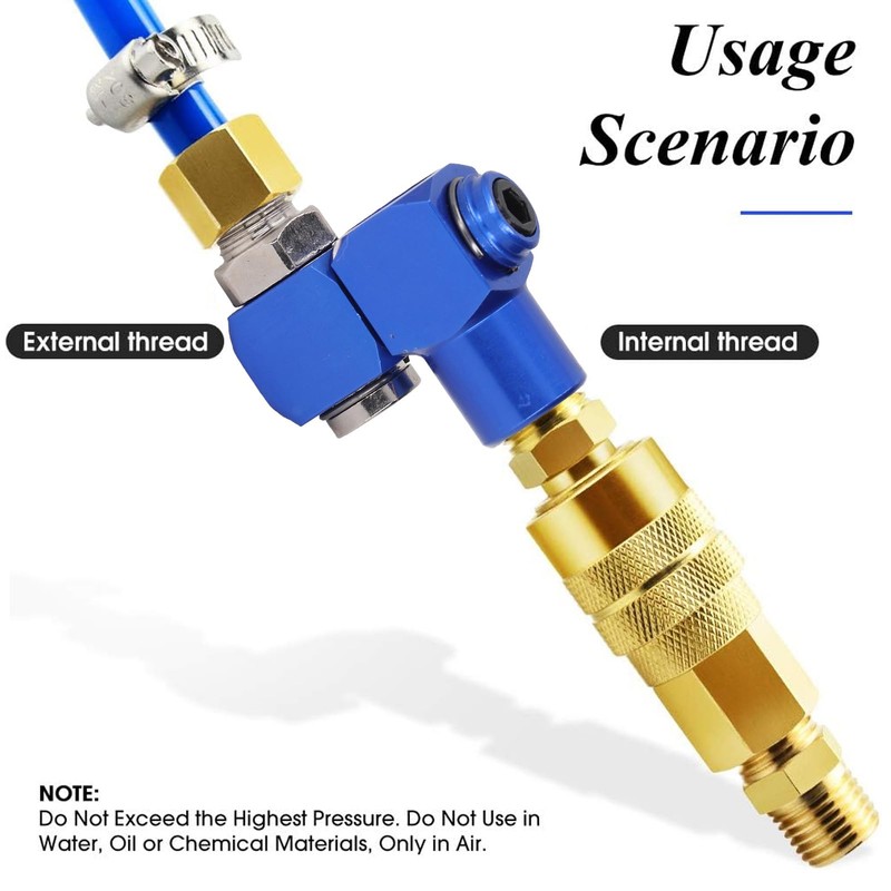 4pcs NPT 360 Degree Swivel Air Hose Connector 1/4 Inch,