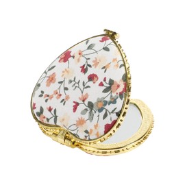 VOCOSTE Compact Mirror for Purses, Flower Pocket Mirror, Heart Shape Mini Mirror, Floral Small Mirror for Purse, Folding Mirror Compact Travel Portable Pocket Mirror for Women, White