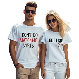 NEWKA Valentines Day Couples Tshirt Love Hearts Letter Print Valentines Tee Top Matching Shirts for Men