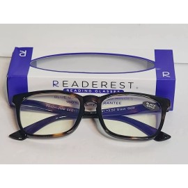 READEREST Blue Light Blocking Reading Glasses +3.50 Black Gold Black New