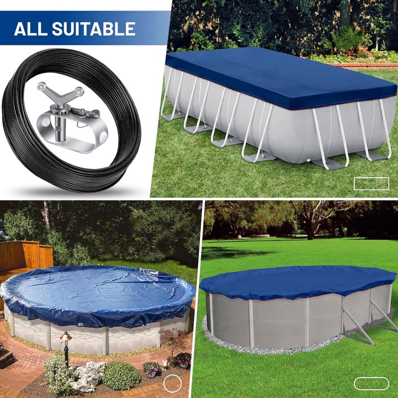 31 m wire tension rope for pool tarpaulins, wire tension