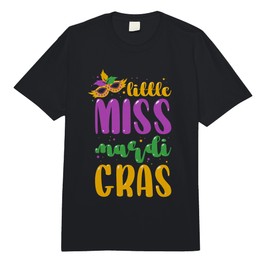 Little Miss Mardi Gras Funny Carnival Girls Kids Toddler Comfort Colors Adult Heavyweight T-Shirt