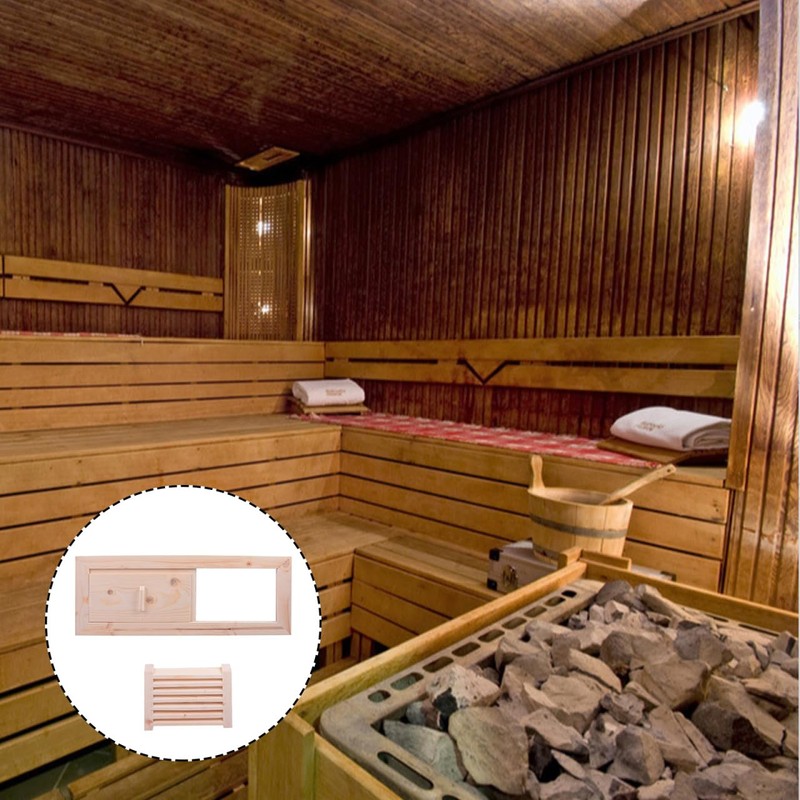 IWOWHERO 1set Sauna Ventilation Panel Cedar Shutter Air Vent Grille