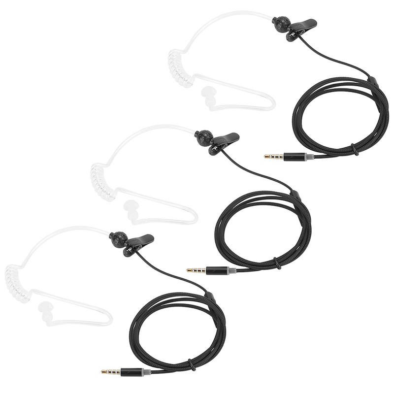 3sets Noise Reduction Headphone AntiRadiation Wire Control Earphone with Mic