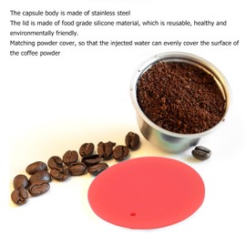 Reusable Coffee Pods, Stainless Steel Refill Coffee Capsules Reusable Coffee Filter Cup Set with Powder Cover for Dolce Gusto, Refill Coffee Capsules, Coffee Capsules Refillable Cup Coffee Pods (Red)