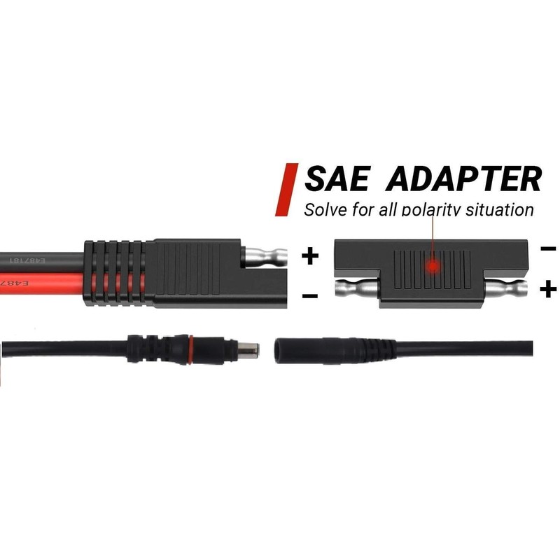 SolarEnz DC8mm Female to SAE Connector Perfectly Compatible with Solar