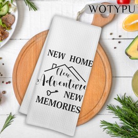 WOTYPU New Home Decor Kitchen Towels, Housewarming Gifts New Home Dish Tea Towel for Kitchen Decor, Homeowner Gifts Hand Towels for Bathroom, 16x24 Inch