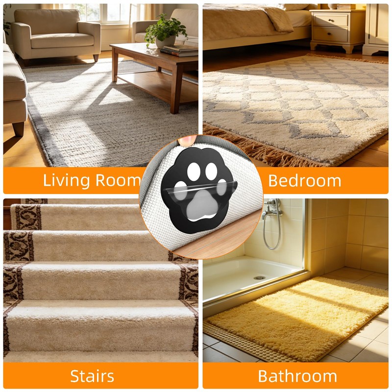 Rug Gripper for Carpet with Cat-Paw Shape Suitable for Hardwood,