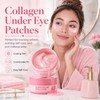 Collagen Eye Patches,Pink Under Eye Mask for Dark Circle, Puffy