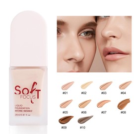 Melemando Full Coverage Foundation 10 Colors Natural Lightweight Smooth Creamy Foundation Long-lasting Longwear Matte Oil-Control Foundation (Color 05)