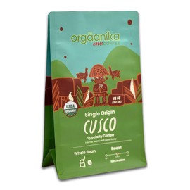New Orgaanika Andes Cusco (Peru) 12oz | Gourmet Organic | Specialty Single Origin | Whole Beans | All Brewing Methods, well balanced, bulletproof flavor, aroma and body. (bag 12 oz)